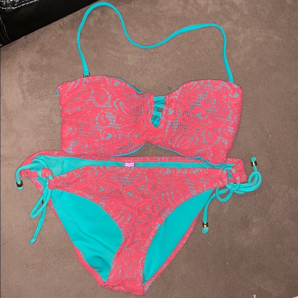 Coral & Turquoise Bikini